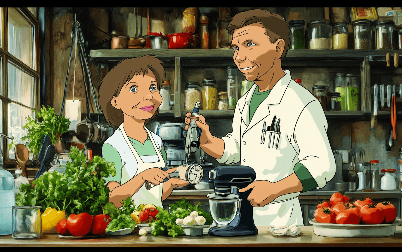 Женщина зажимает пальцами холодильник, осознавая свою схему заедания эмоций во время стресса.