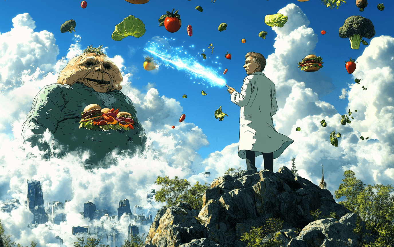 Изображение, иллюстрирующее психологические блоки похудения, обозначает внутреннюю борьбу женщин на пути к гармонии с телом и умом.